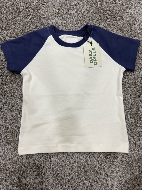 Daily Drills Tops - Daily Drills Navy + Cream Raglan Tee